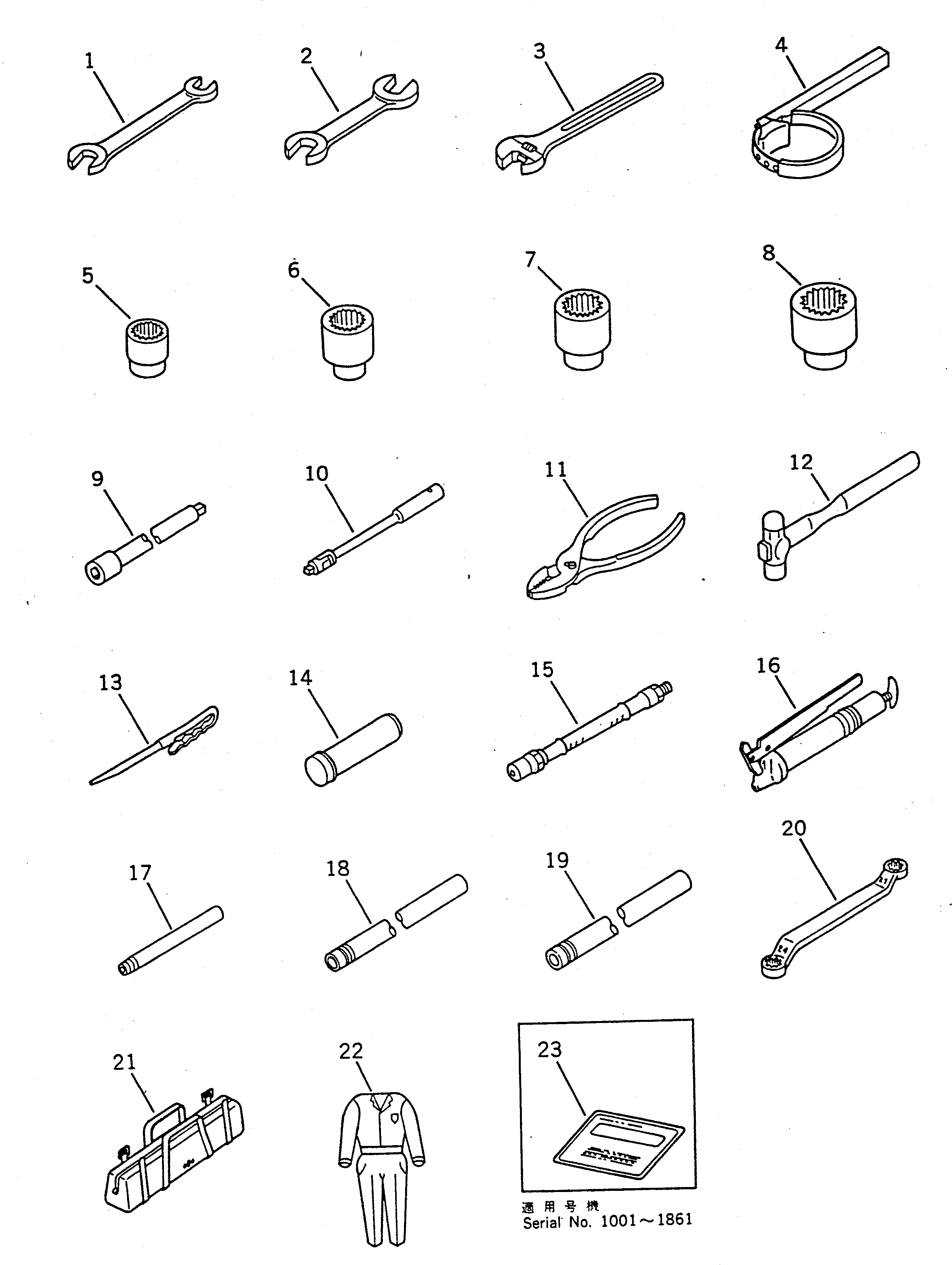 TOOL KIT 361-98-05010 KOMATSU