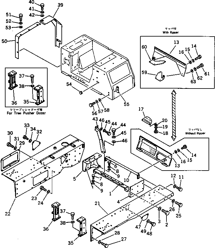BRACKET,R.H. (TREE PUSHER DOZER) 144-54-62220 KOMATSU