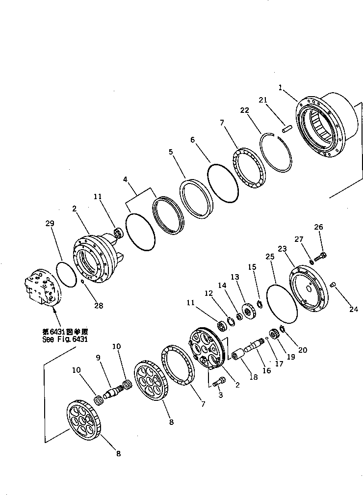 SPUR GEAR KIT (3PIS) TZ202B1107-00 KOMATSU