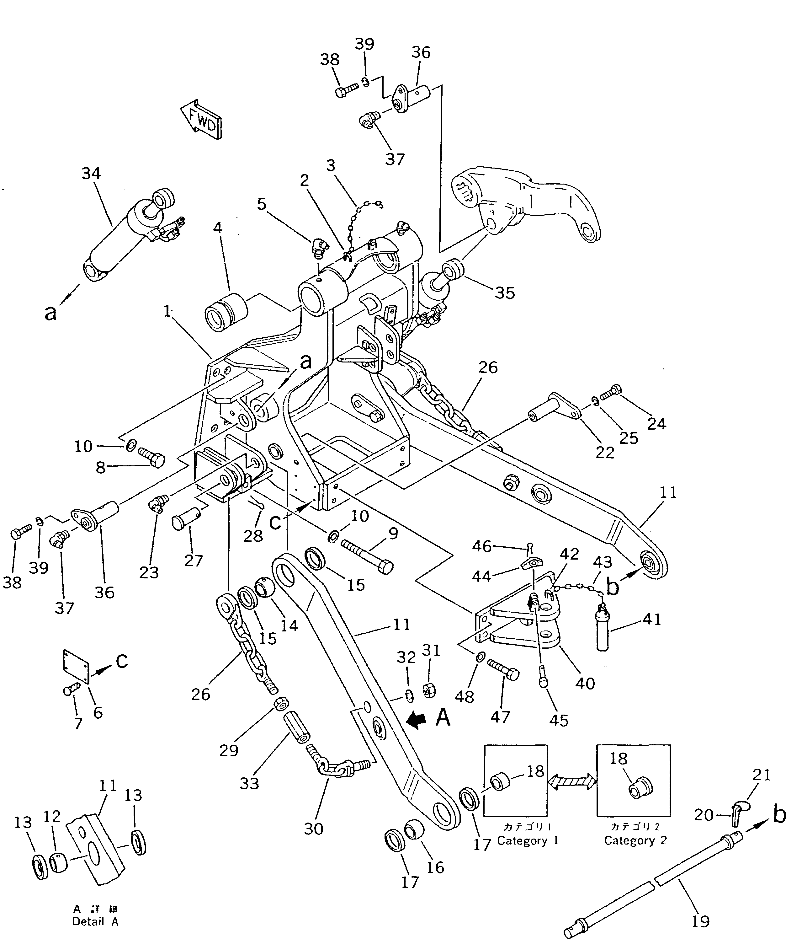 CYLINDER GROUP,R.H. (SEE FIG.7611) (101-63-X2140) KOMATSU