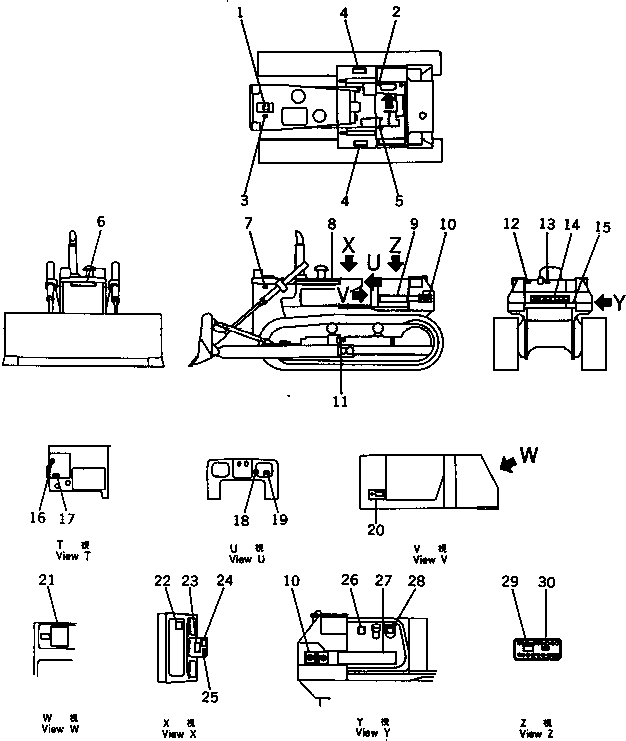 PLATE, MARK,D60A, R.H. 144-54-75320 KOMATSU