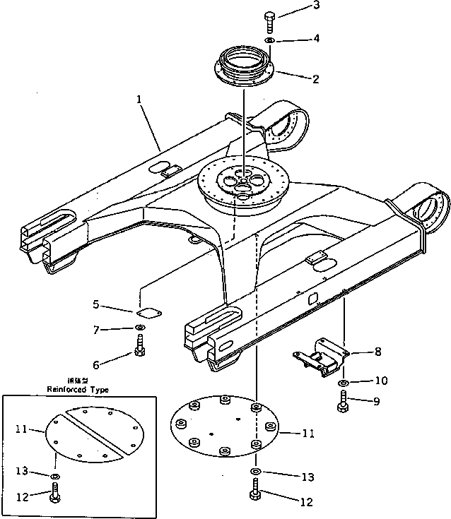 FRAME,TRACK (WITH CENTER GUARD) 201-30-67210 KOMATSU