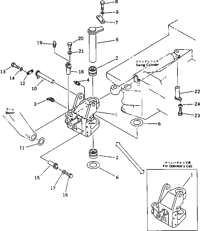 SWING BRACKET ASS'Y,(FOR CAB) 20S-70-00461 KOMATSU