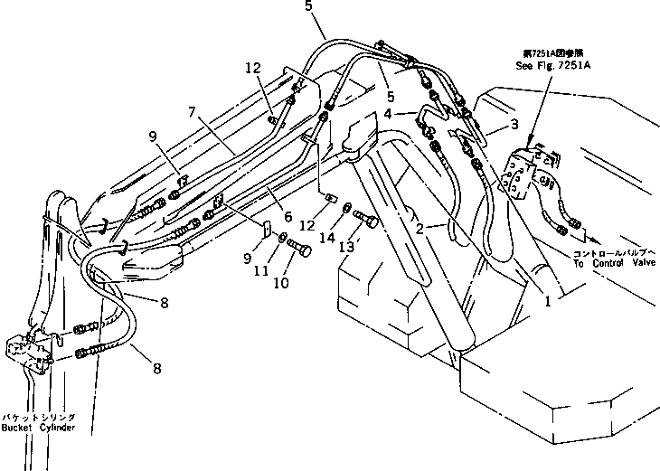 HOSE,(SEE FIG.6535A) (07086-40427) KOMATSU