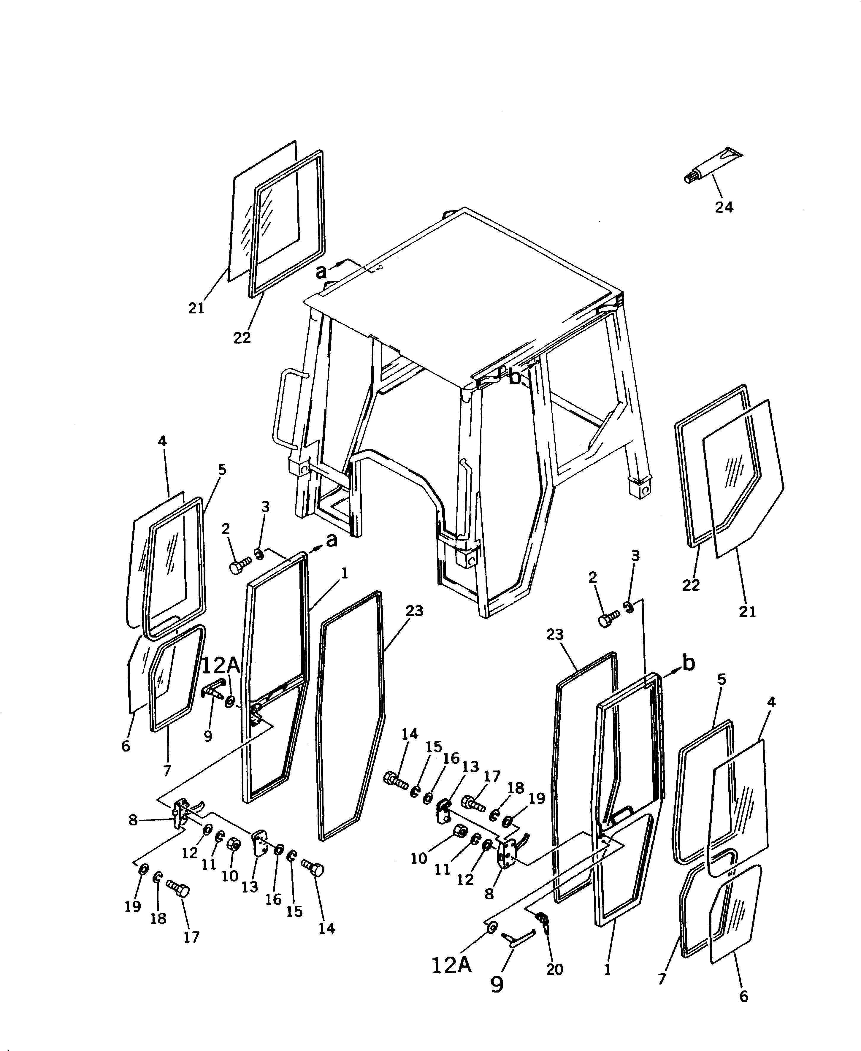 GLASS,R.H. 113-Y79-1672 KOMATSU