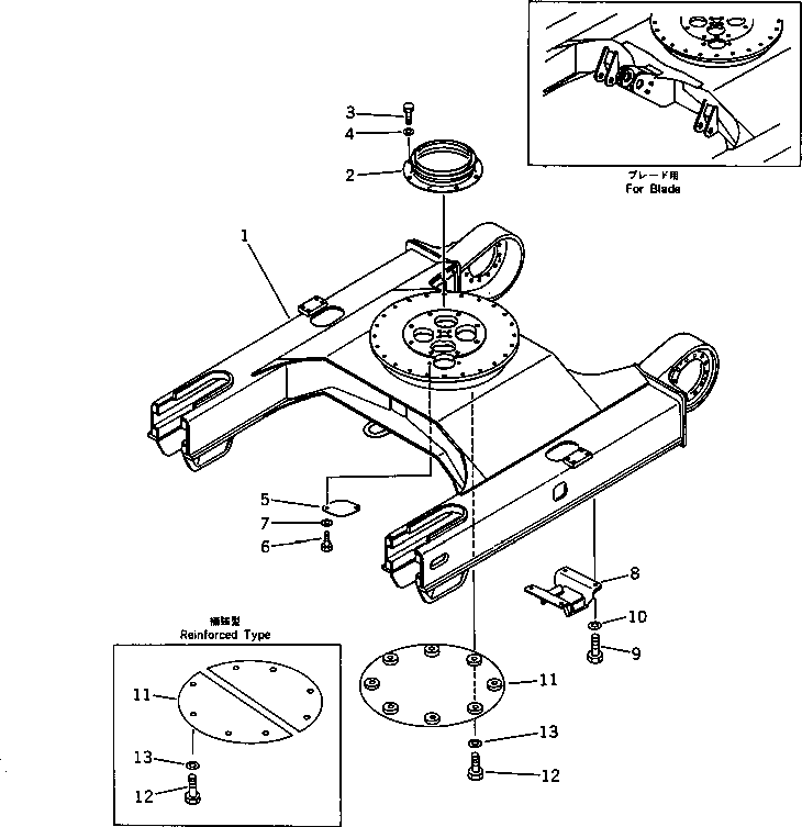 FRAME,TRACK(WITH C/GUARD FOR BLADE) 201-30-61340 KOMATSU