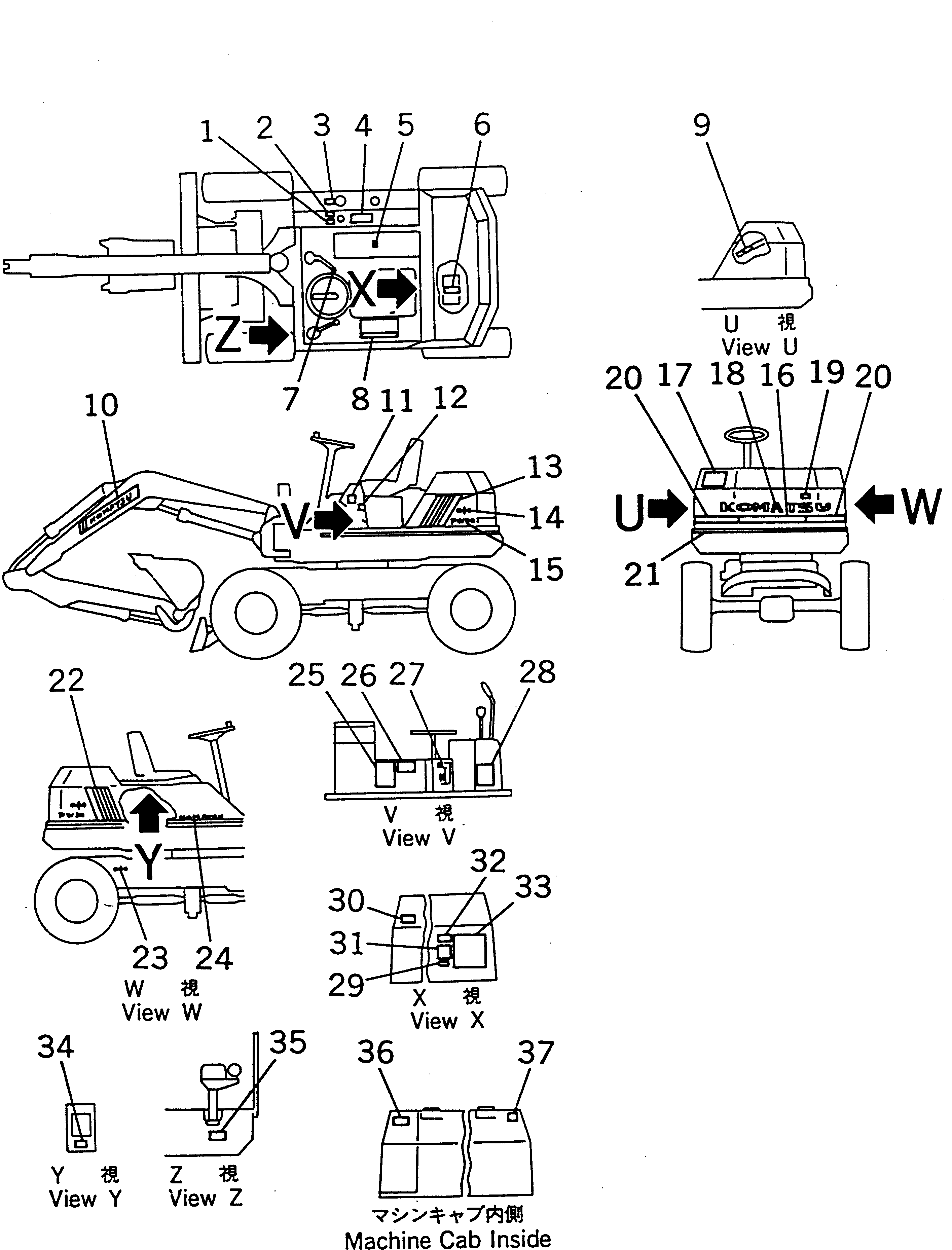 Предупреждающая табличка 21F-98-11240 KOMATSU