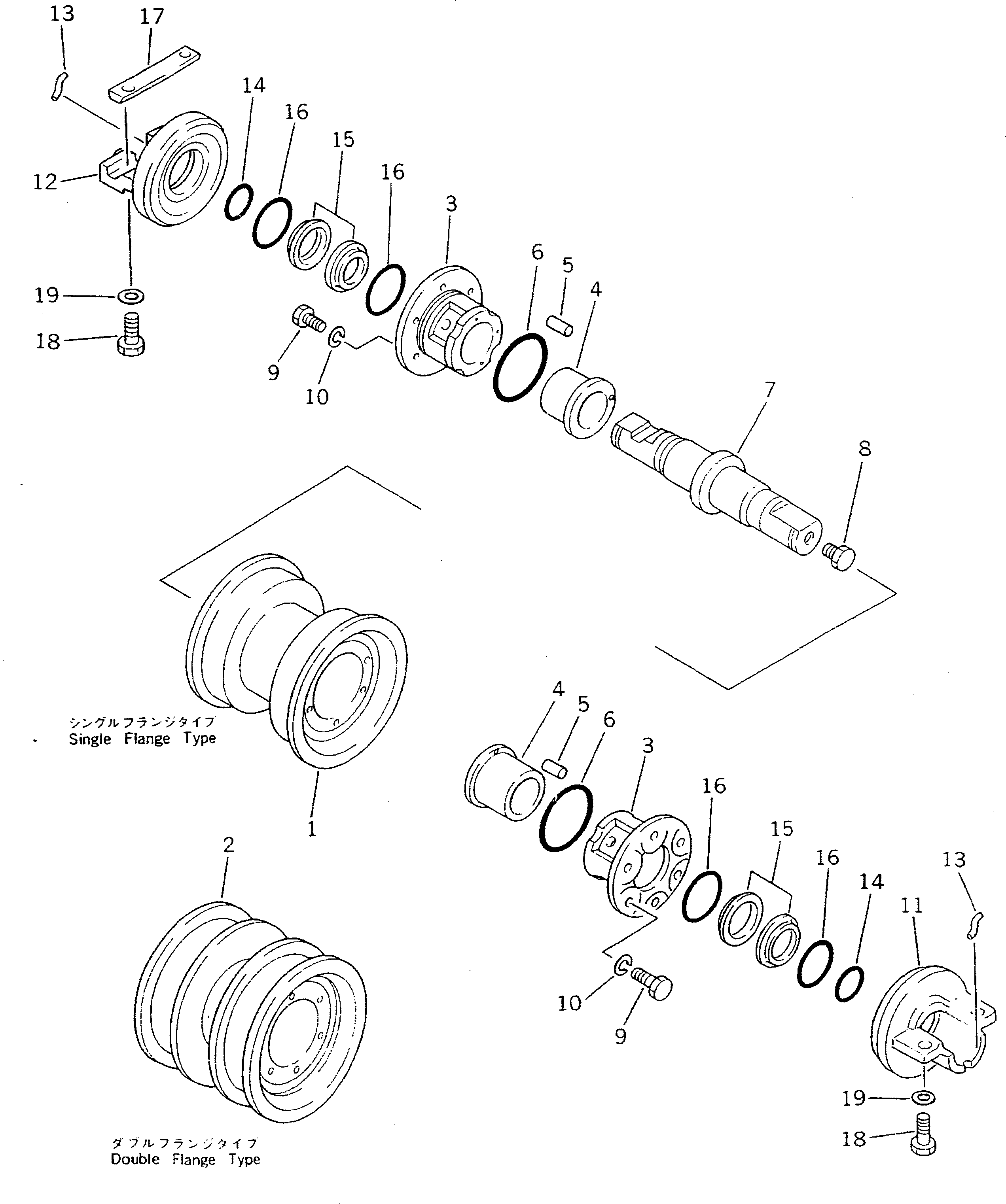 TRACK ROLLER ASS'Y,DOUBLE FLANGE 131-30-00331 KOMATSU