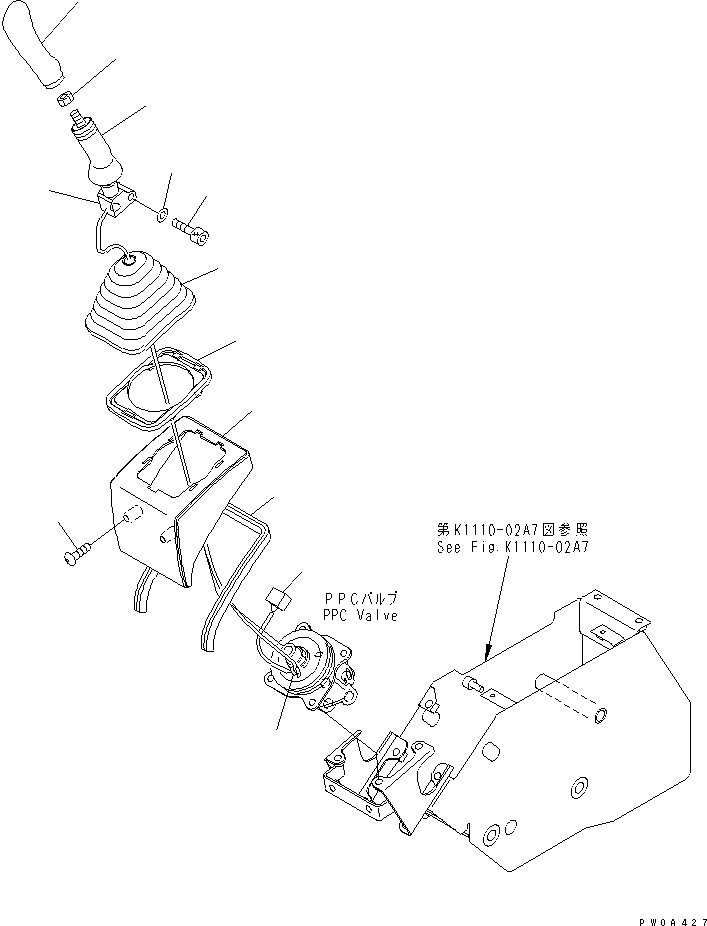 LEVER ASS'Y,L.H. 22B-43-11180 KOMATSU