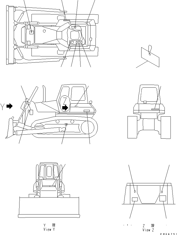 PLATE, MARK,D65E 14X-98-11340 KOMATSU