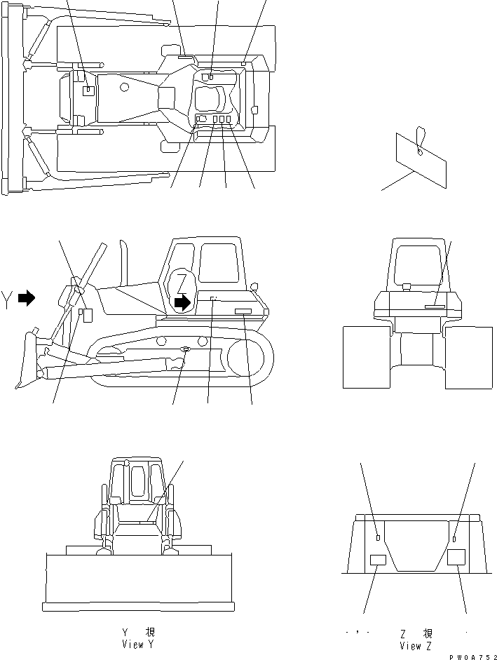PLATE, MARK,D65P 14X-98-11330 KOMATSU