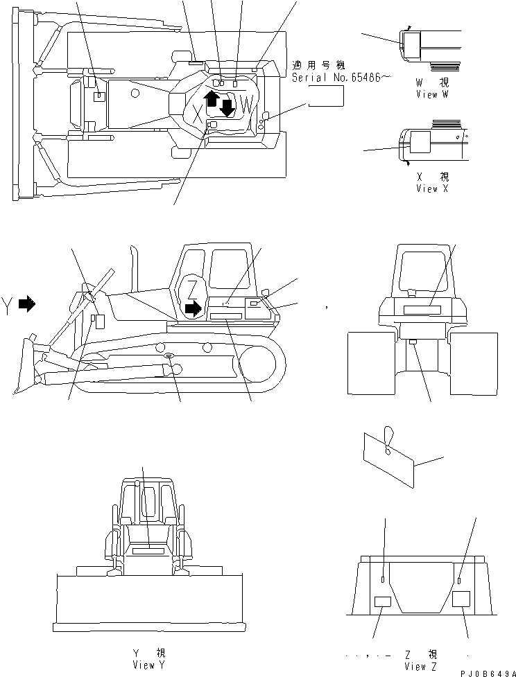 PLATE MARK,D65P, R.H. 14X-98-23231 KOMATSU