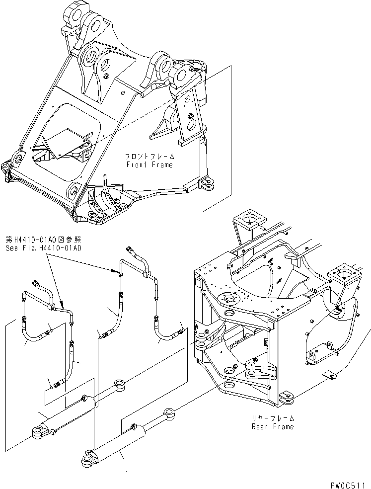 CYLINDER ASS'Y,STEERING¤ R.H. (707-00-07E00) KOMATSU