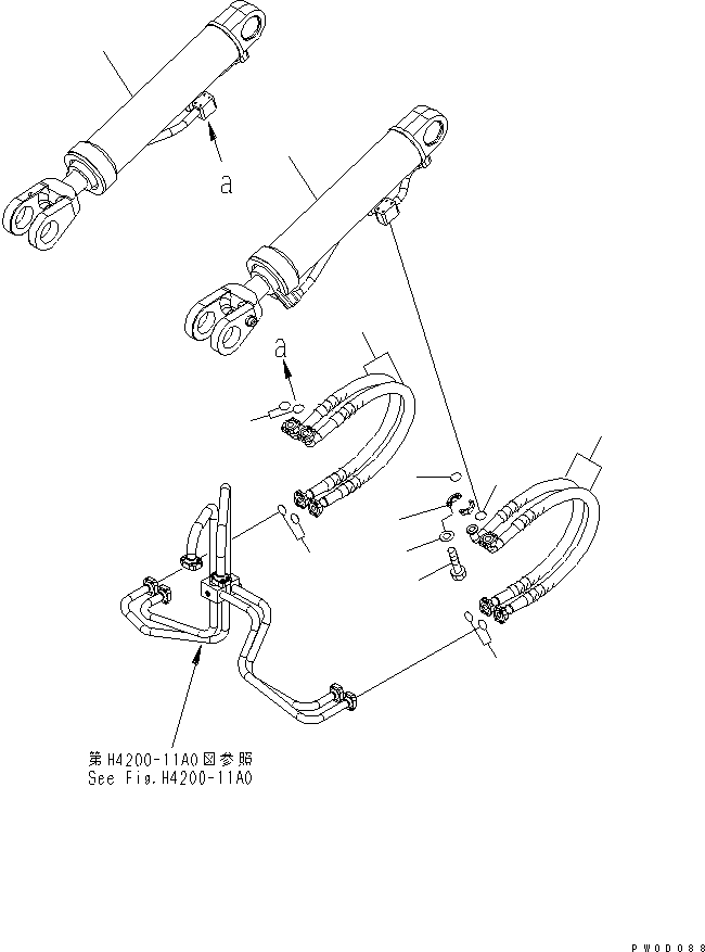 CYLINDER GROUP,LIFT¤ L.H. (707-01-X7450) KOMATSU