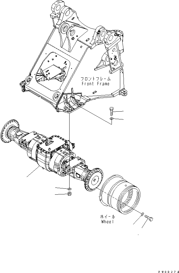 AXLE ASS'Y,FRONT (LIMITED SLIP DIFF.) (\0\421-22-30061) KOMATSU