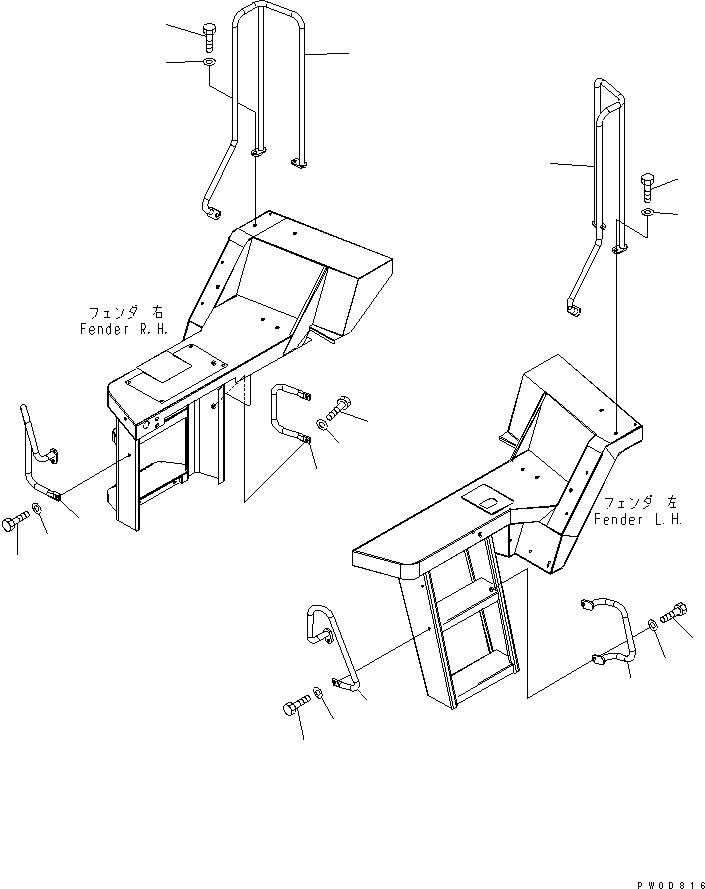 HAND RAIL,R.H. 424-54-35251 KOMATSU