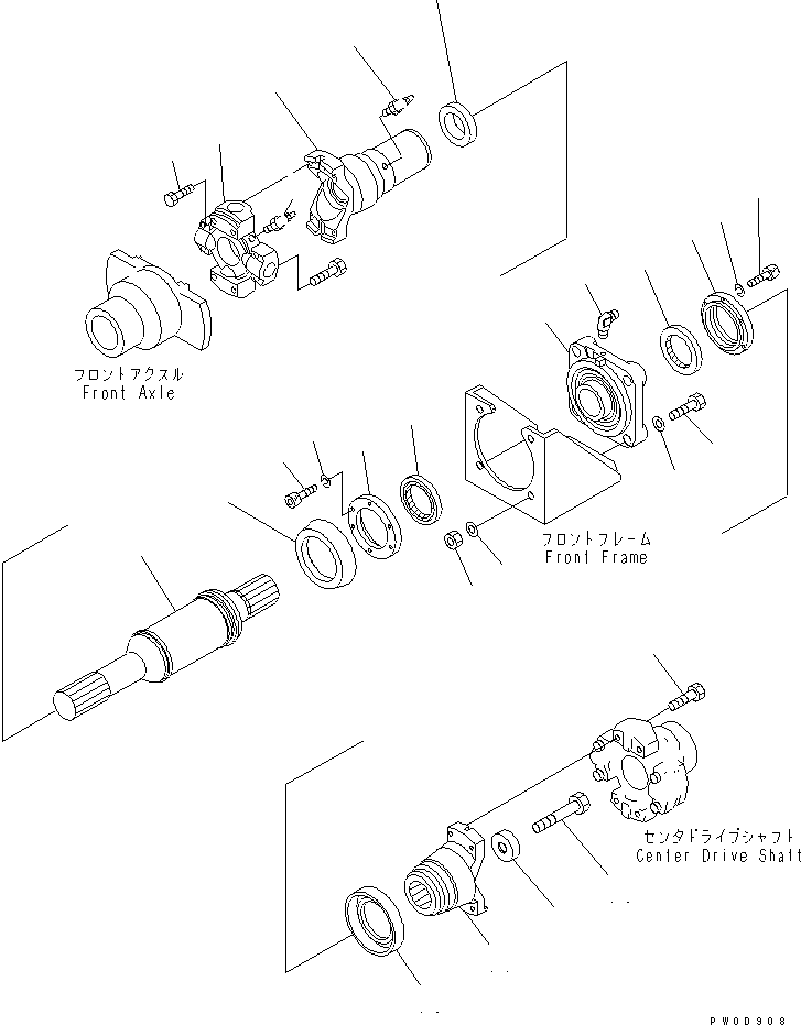 YOKE AND SHAFT A. 424-20-33651 KOMATSU