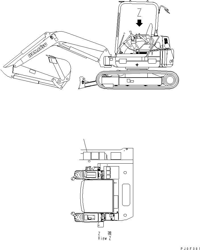 LOAD RATING CHART,(FOR CAB) 22M-98-11581 KOMATSU