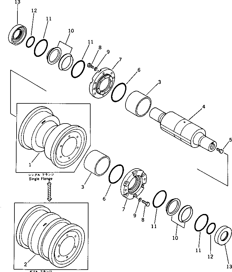 ROLLER,TRACK¤ SINGLE FLANGE 195-30-36110 KOMATSU