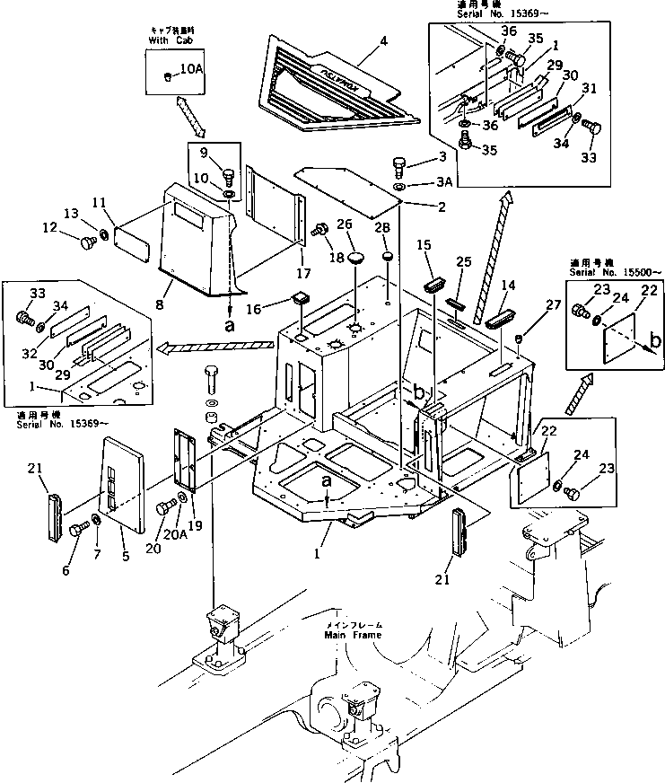 FRAME,(FOR COLD WEATHER) 195-54-49280 KOMATSU