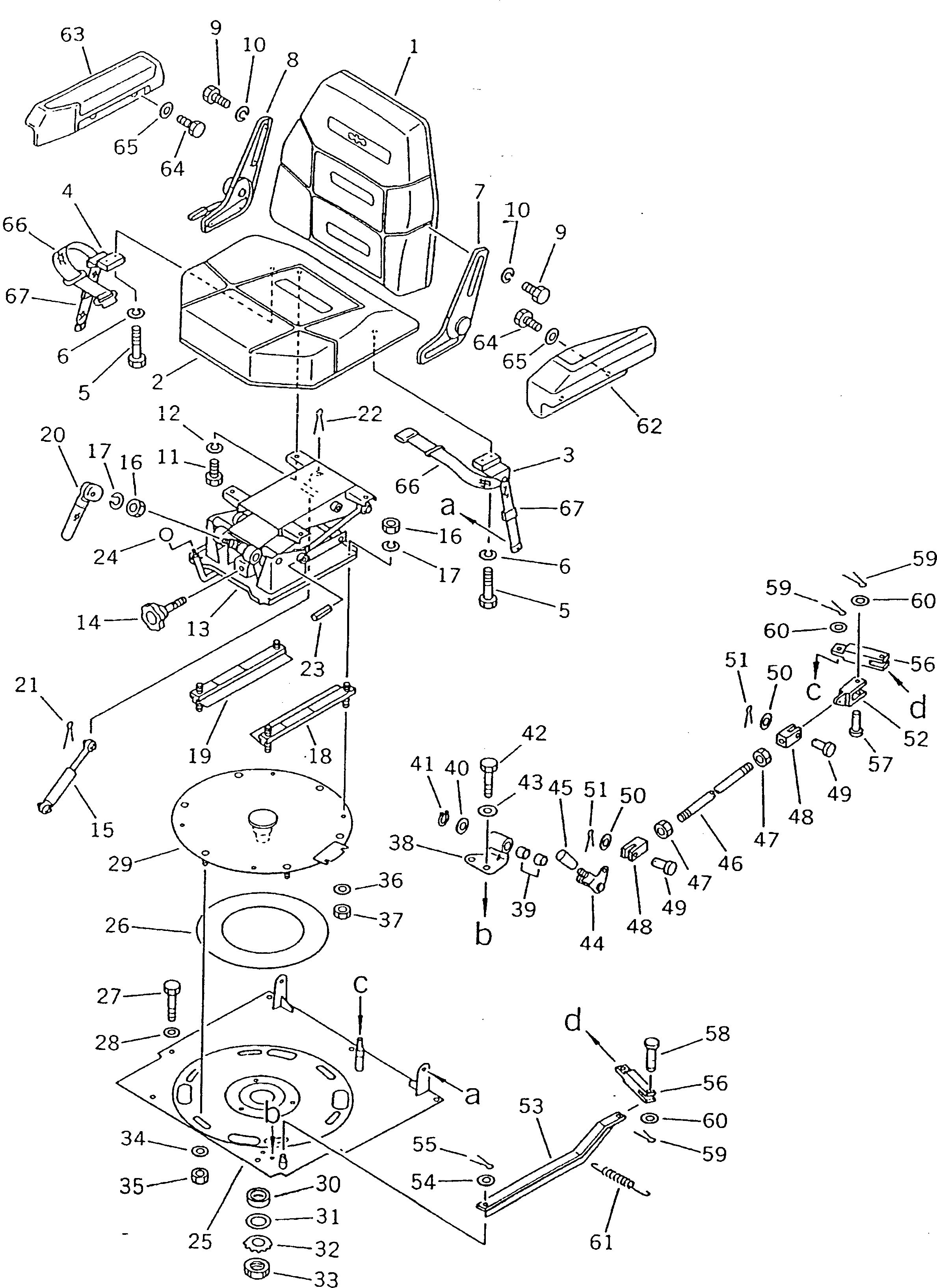 SEAT,BACK (FABRIC SEAT) 198-57-42110 KOMATSU
