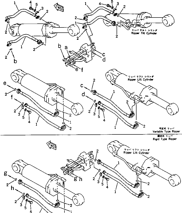 PIPING GROUP,FOR RIGID TYPE RIPPER (\8\195-78-X1300) KOMATSU