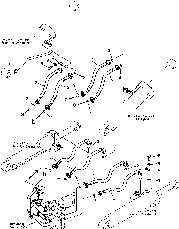 PIPING SYSTEM GROUP,VARIABLE RIPPER (\8\198-78-X1300) KOMATSU