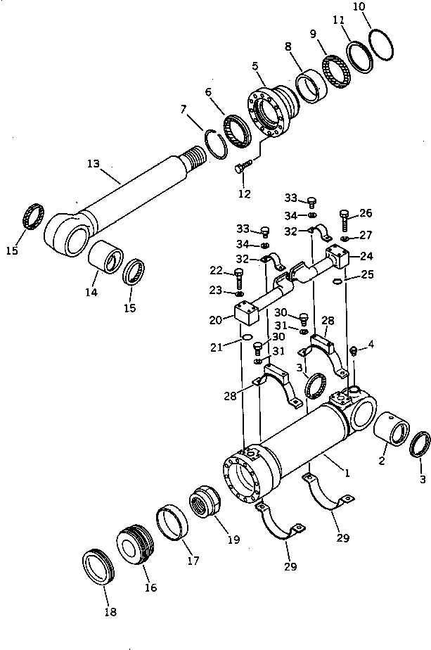 CYLINDER ASS'Y,BOTTOM DUMP¤ L.H. 208-63-94100 KOMATSU