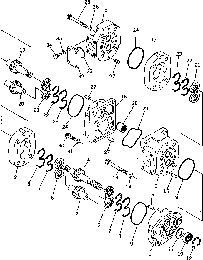 TANDEM PUMP ASS'Y (SAR25+8) 705-52-10080 KOMATSU