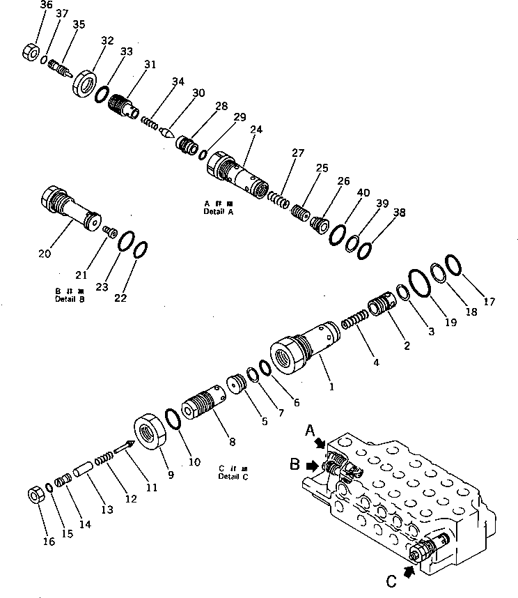 Клапан в сборе, предохранительный 709-10-52601 KOMATSU