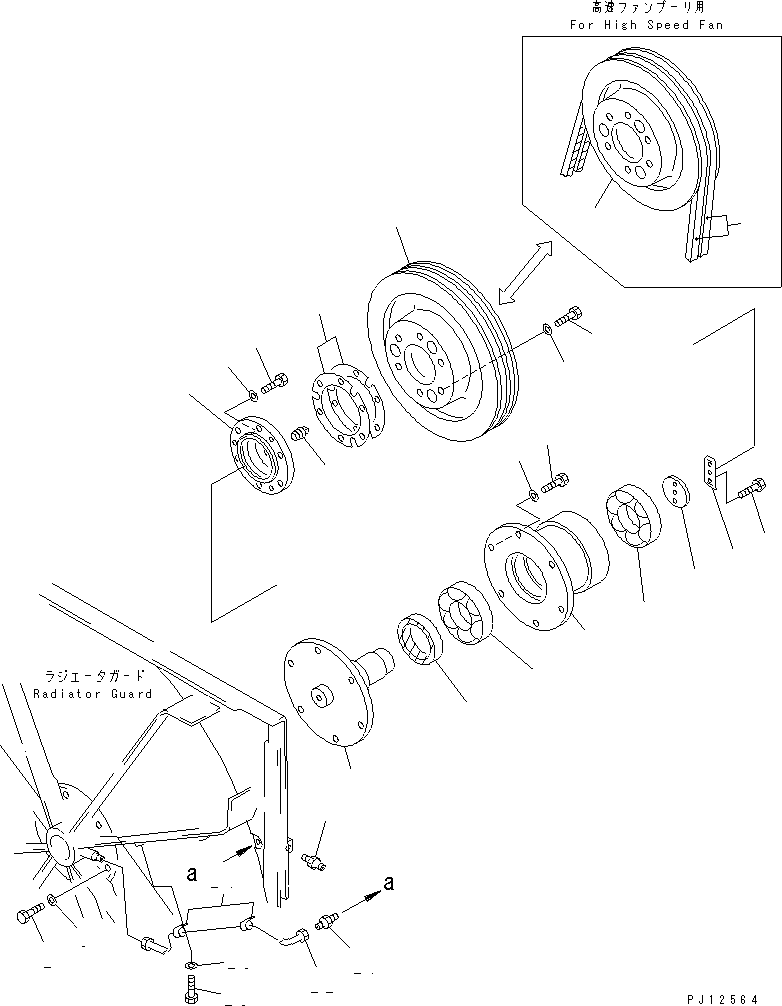 PULLEY GROUP,FOR HIGH-SPEED FAN (\8\154-03-X1110) KOMATSU