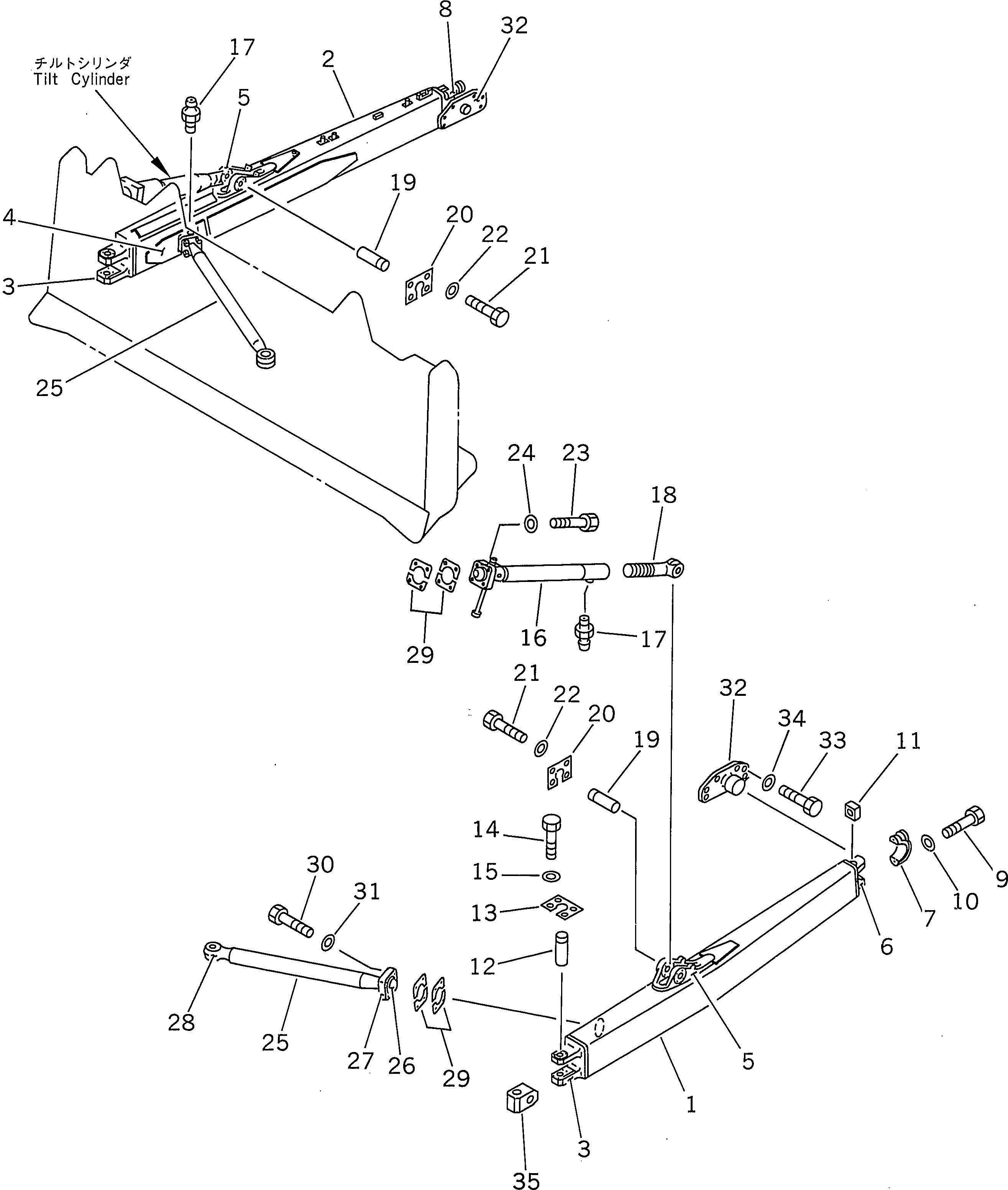 FRAME ASS'Y,R.H. 154-71-00092 KOMATSU