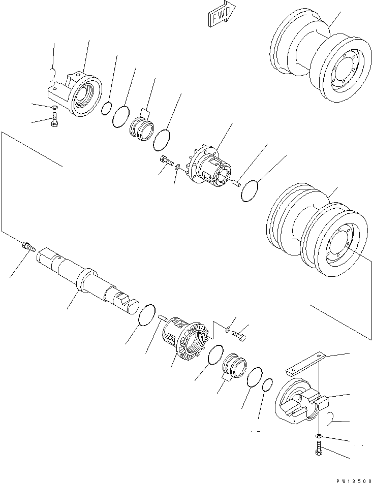 TRACK ROLLER ASS'Y,DOUBLE FLANGE \0\155-30-00116 KOMATSU