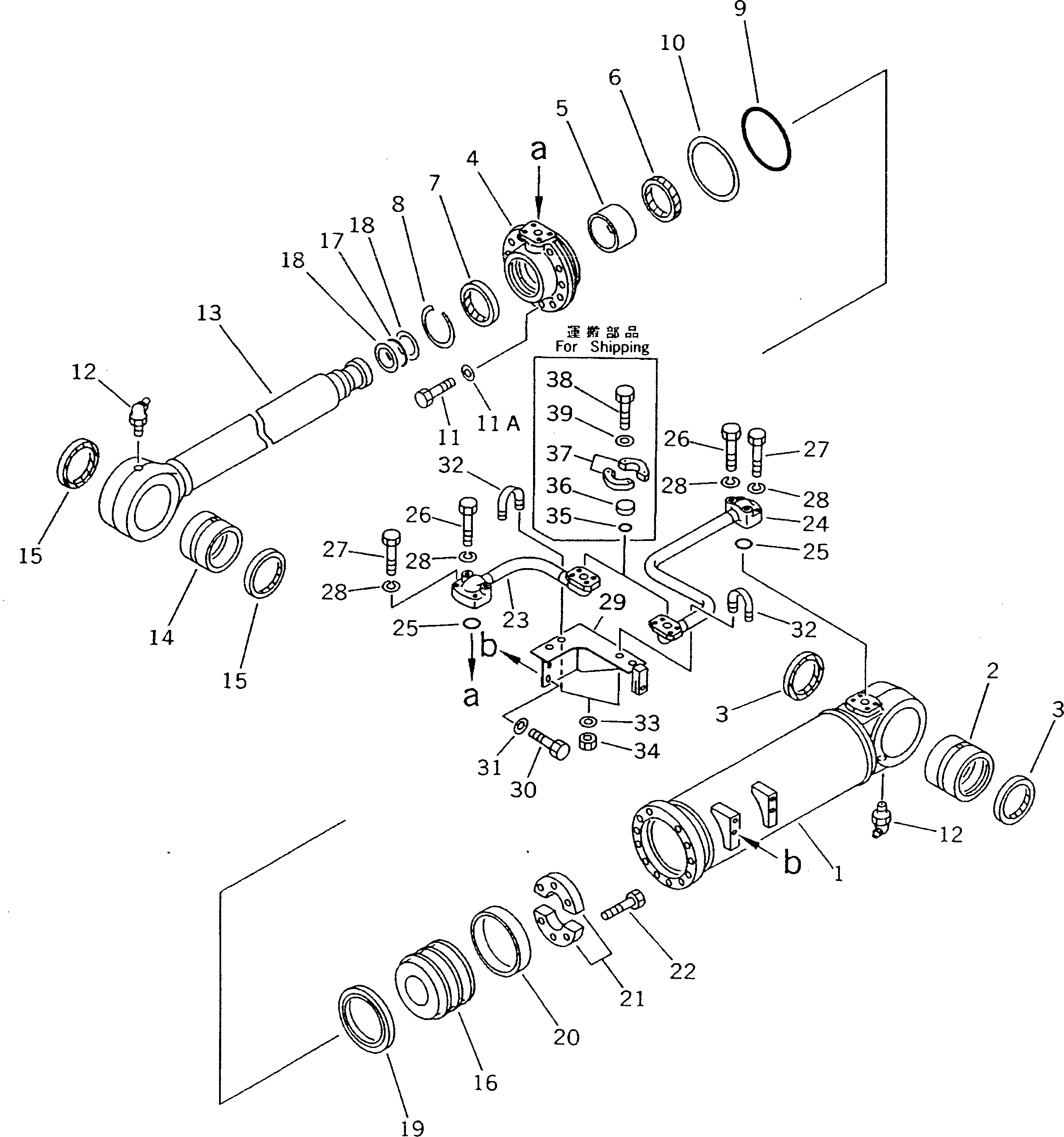 CYLINDER,L.H. 15A-63-43340 KOMATSU