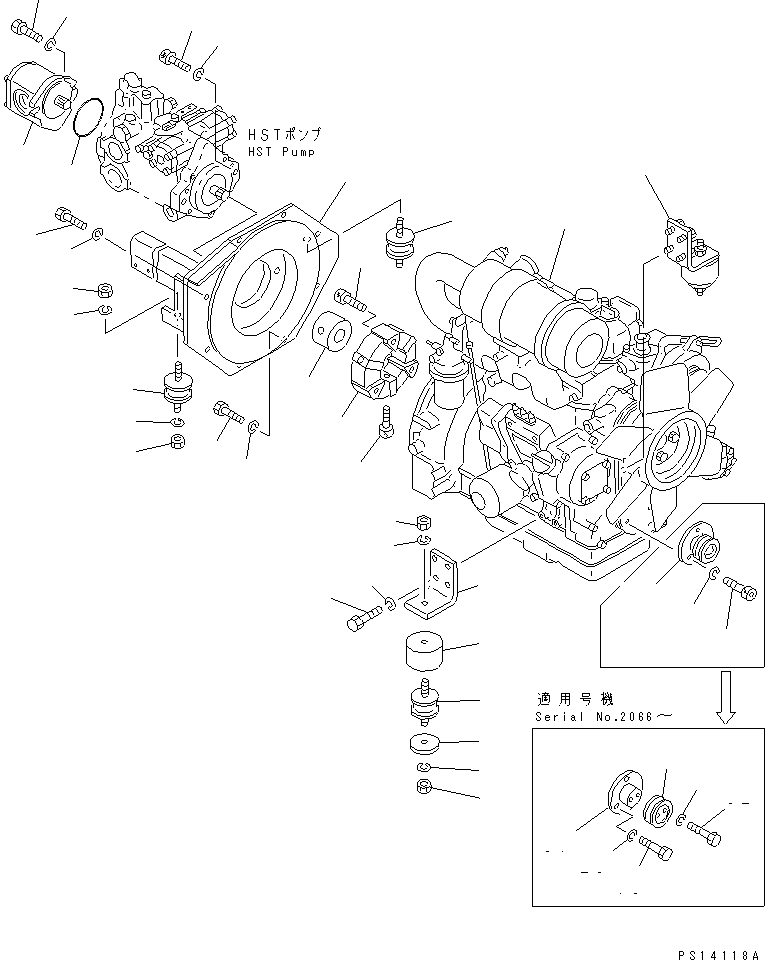 Масляный насос в сборе 258-30-21101 KOMATSU