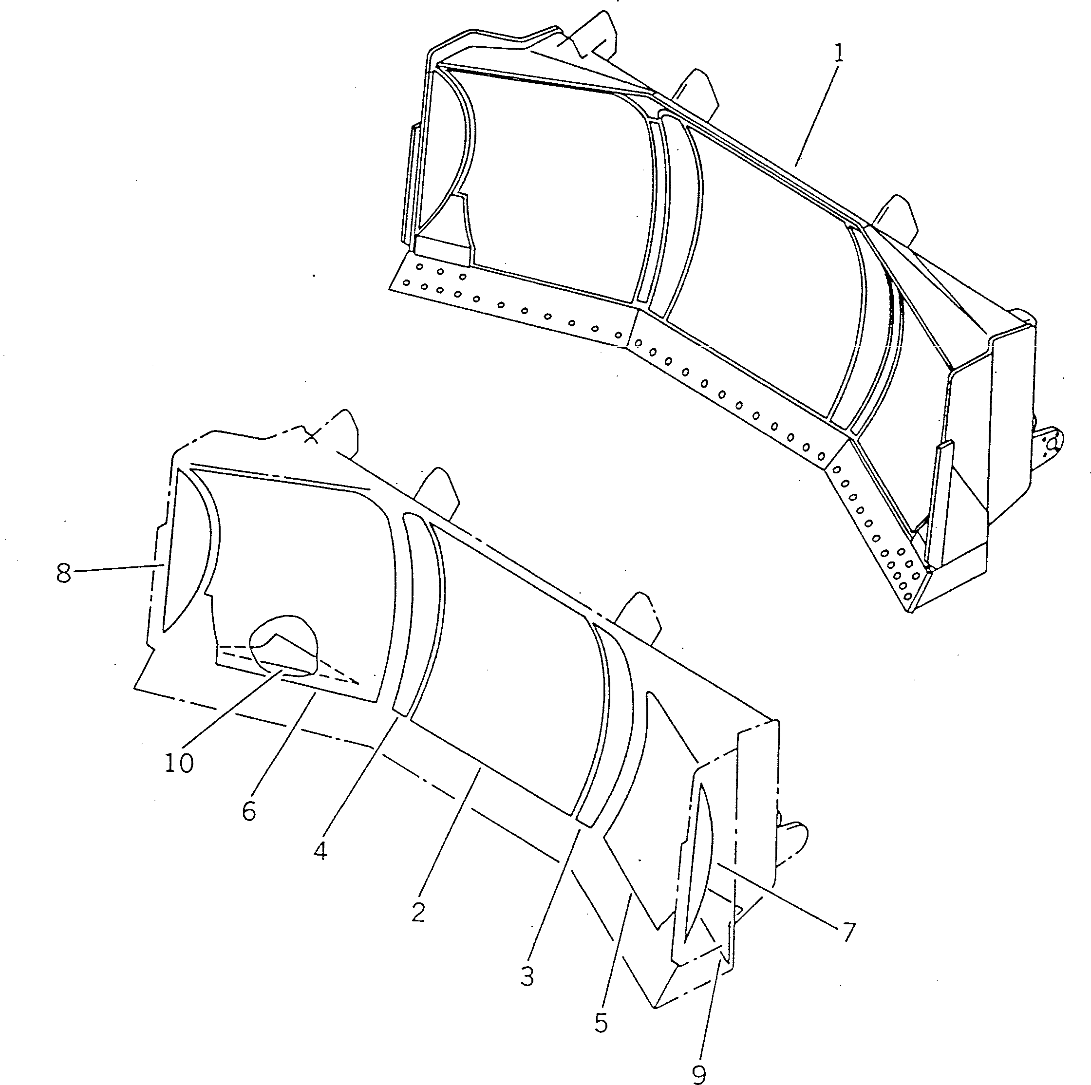 Пластина левая (сварная) 195-72-35120 KOMATSU