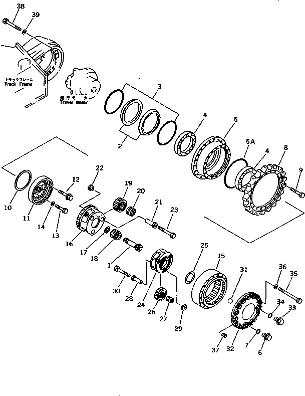 бортовой редуктор в сборе 206-27-00033 KOMATSU