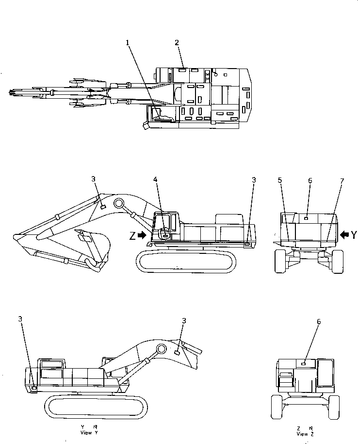 DECALCOMANIA,L.H. 209-00-53390 KOMATSU