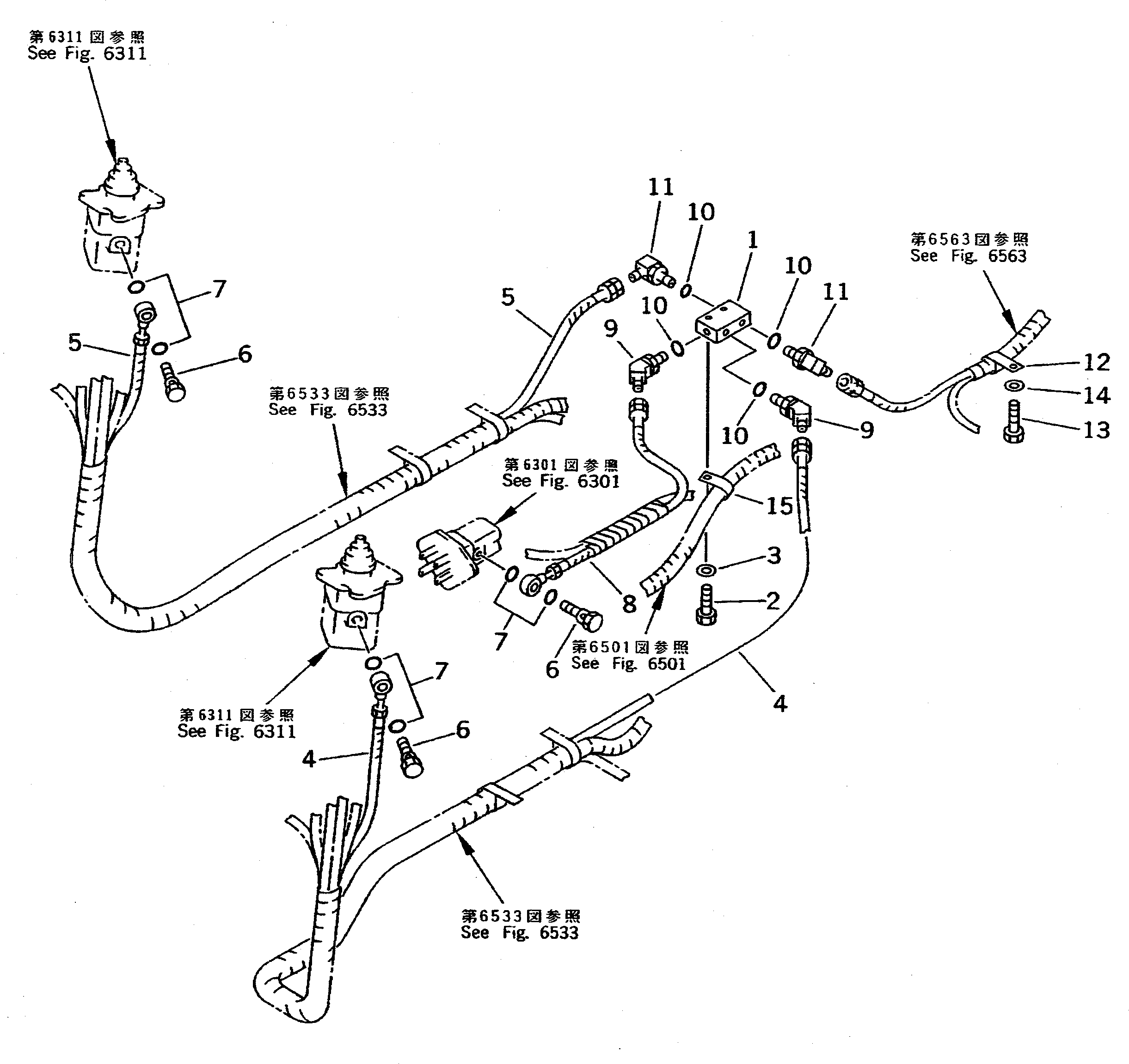 HOSE,(BLUE) 207-62-56310 KOMATSU