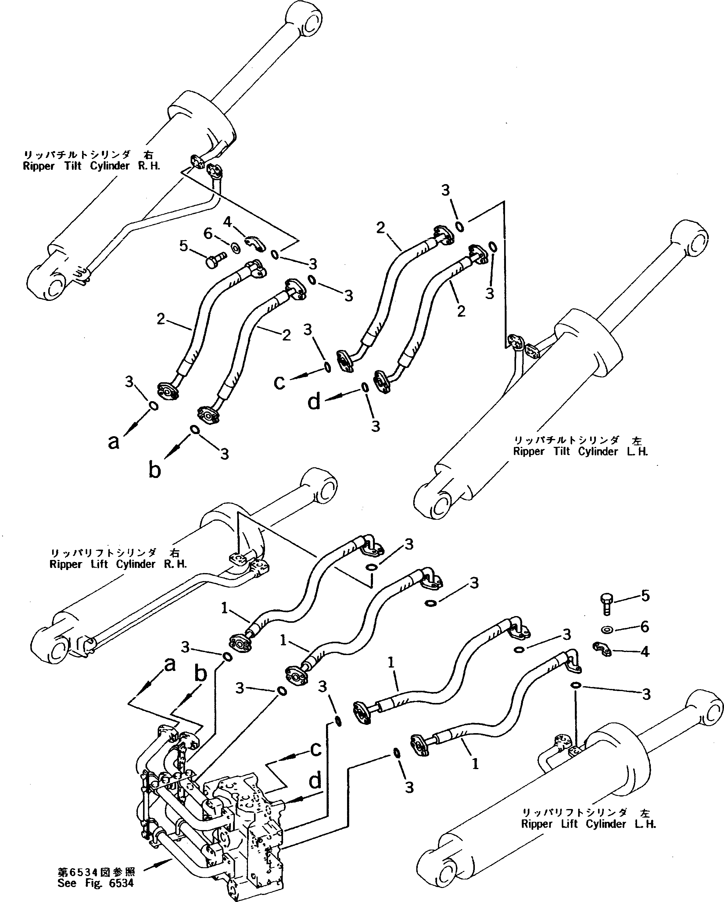 PIPING SYSTEM GROUP,VARIABLE RIPPER (\8\198-78-X1301) KOMATSU