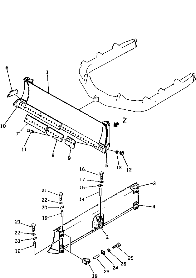 Пластина правая (сварная) 154-70-13331 KOMATSU