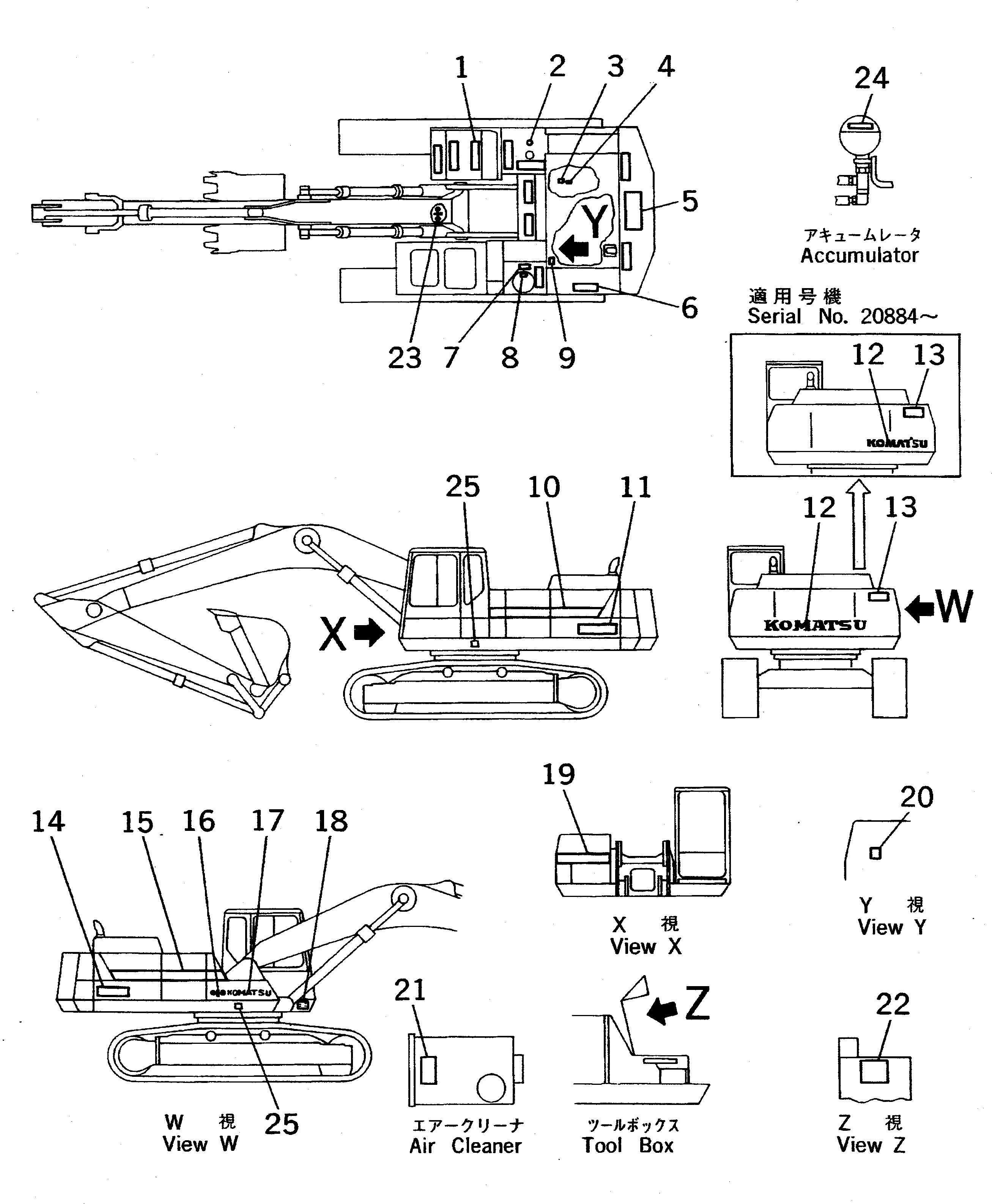 PLATE, MARK,PC400 208-00-51110 KOMATSU