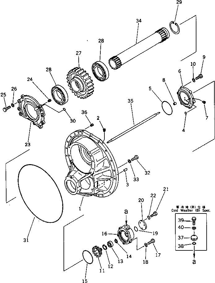 CASE AND GEAR ASS'Y 195-22-00051 KOMATSU
