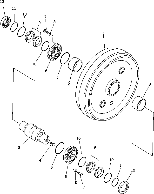 FRONT IDLER ASS'Y,(B) 195-30-01170 KOMATSU