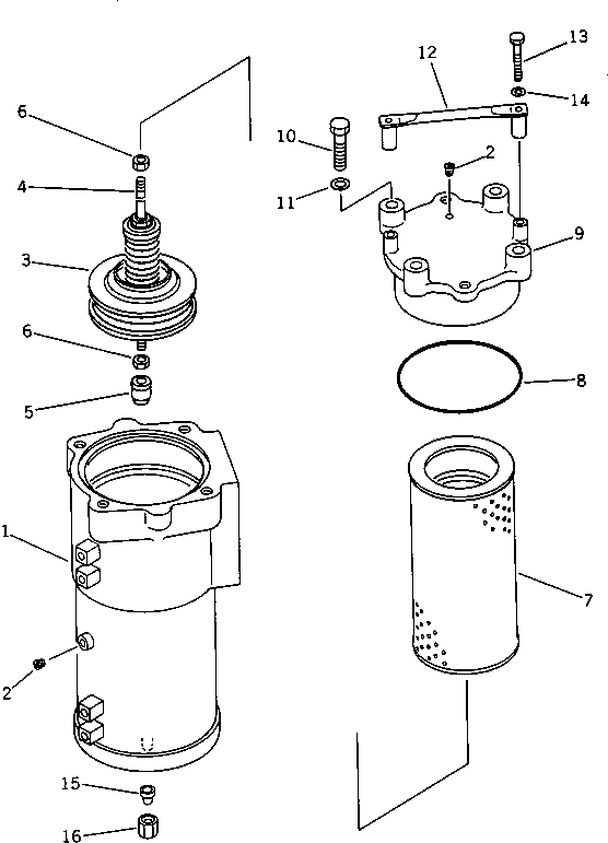FILTER ASS'Y,TRANSMISSION 195-49-00132 KOMATSU