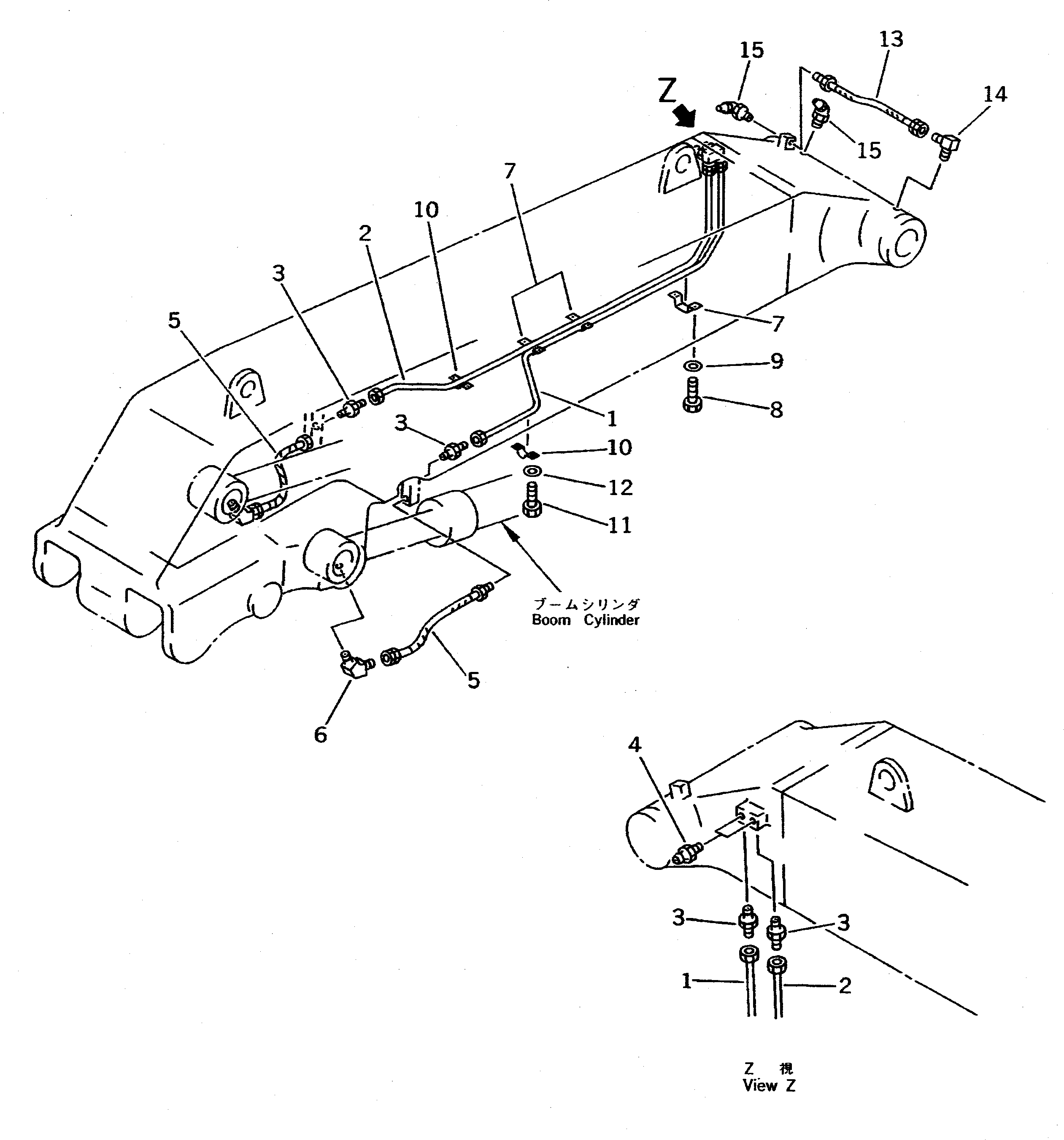 Трубка левая 208-72-55110 KOMATSU