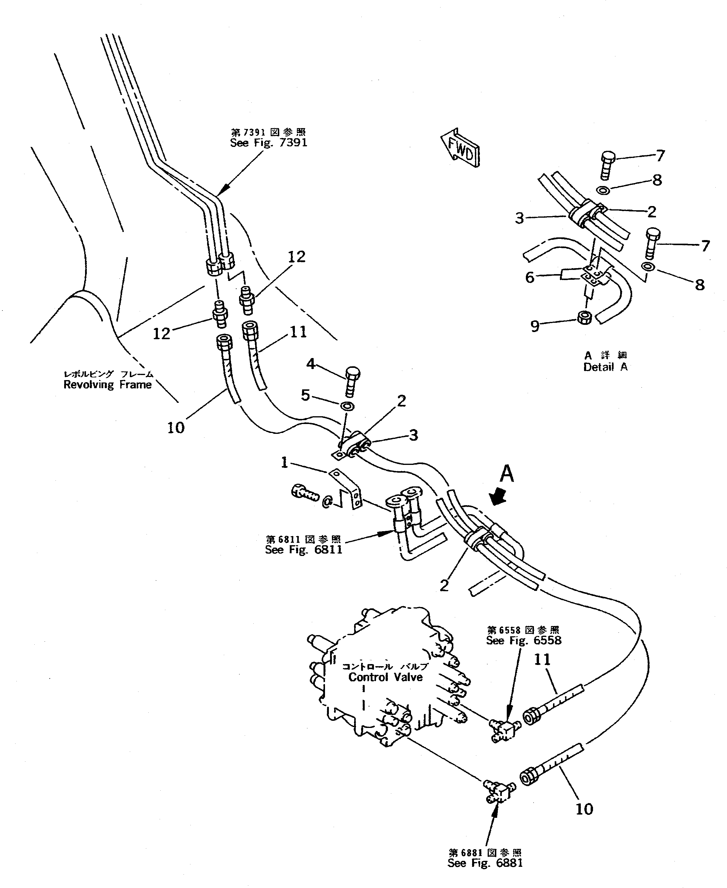 PIPING GROUP,ARM LOCK (\8\208-62-X5200) KOMATSU