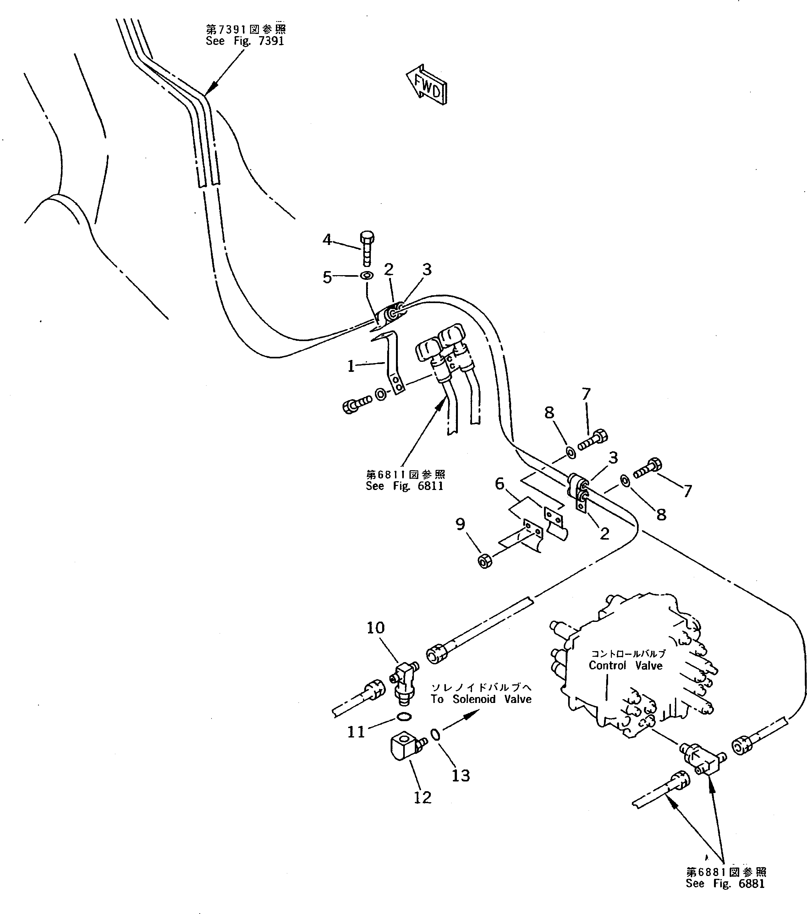 PIPING GROUP,ARM LOCK (\8\206-62-X6200) KOMATSU