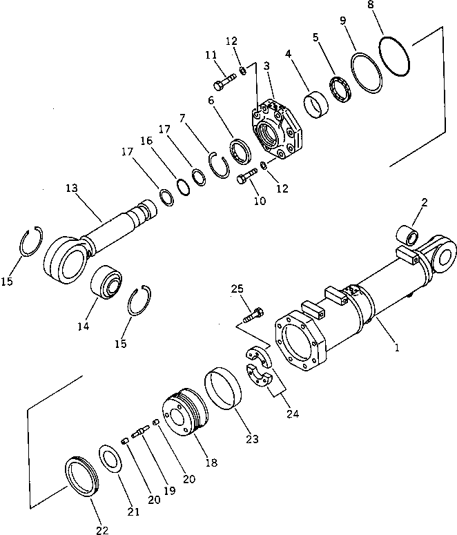 Цилиндр в сборе, левый 195-63-01310 KOMATSU
