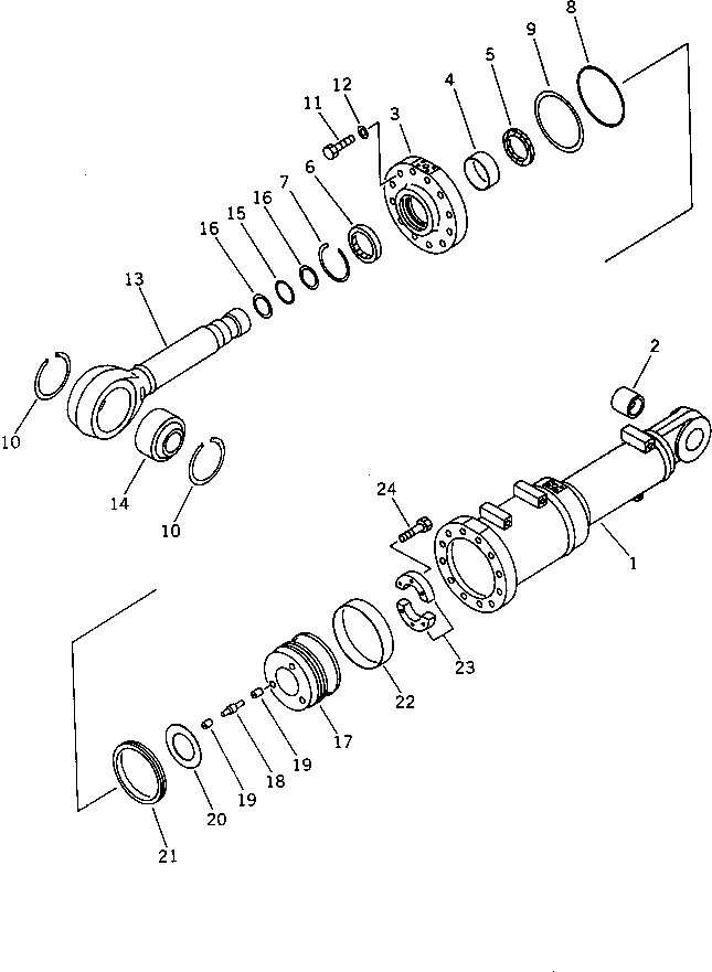 Цилиндр в сборе, правый 195-63-01320 KOMATSU